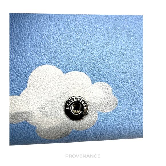 🔴 Balenciaga Papier Mini Card Wallet - Clouds Blue Leather - Picture 12 of 12